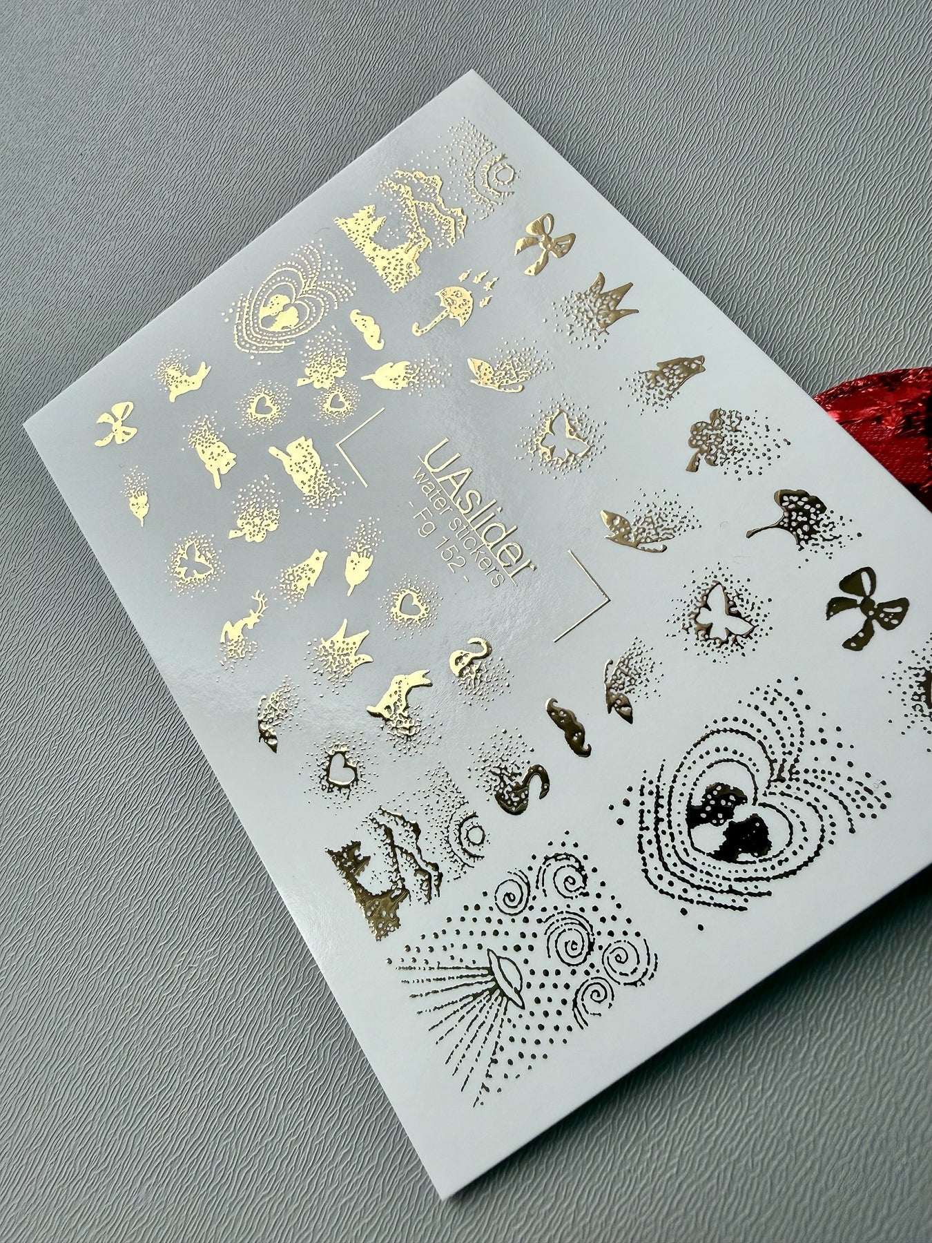 Romantic Nature Nail Decals — Gold Foil Dotwork Mix | Fg - 152 - UASLIDER