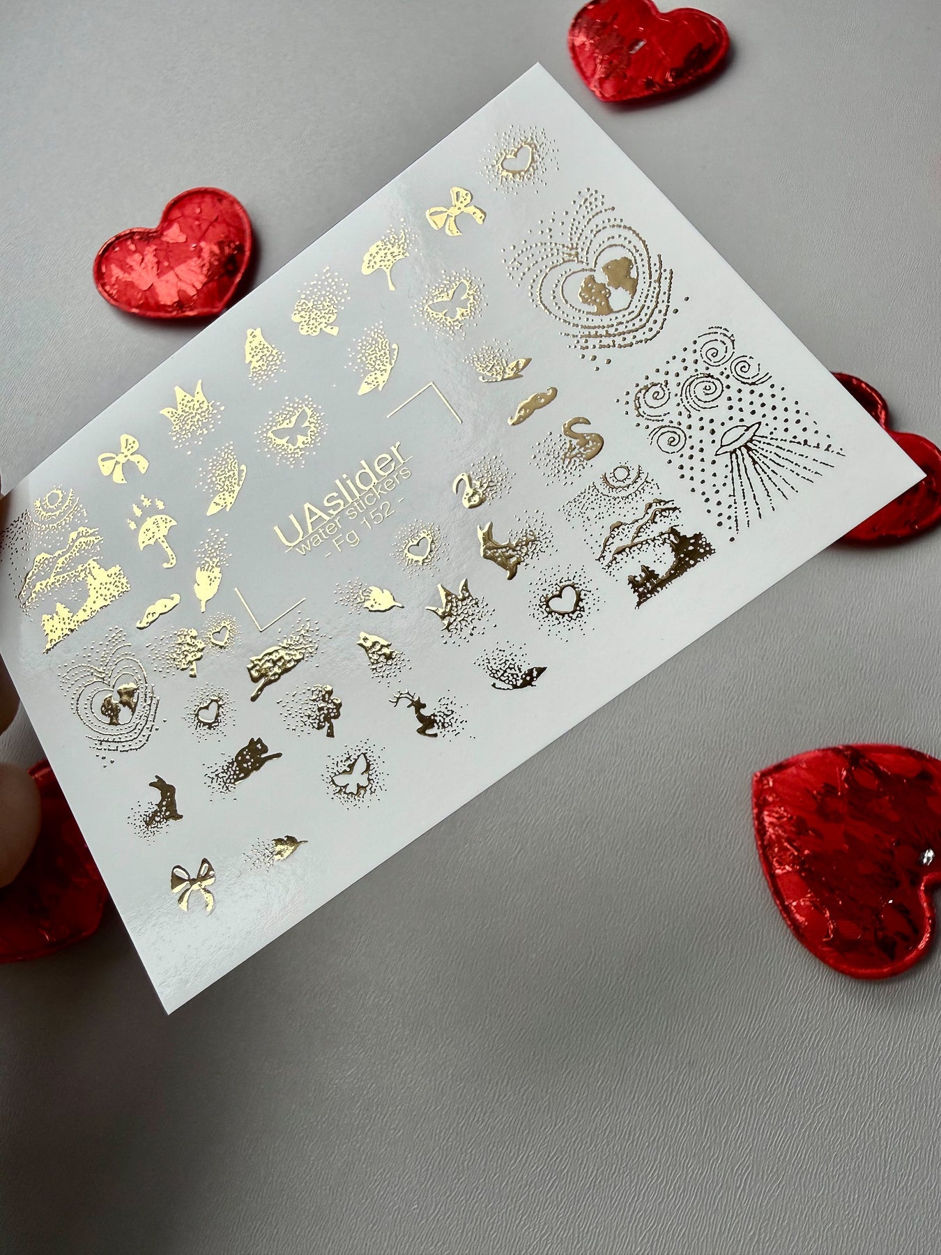 Romantic Nature Nail Decals — Gold Foil Dotwork Mix | Fg - 152 - UASLIDER