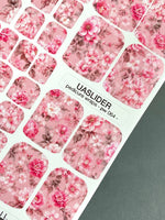 Romantic Rose Pedicure Nail Wraps — Pink Peonies on Blush | PW-064 - UASLIDER