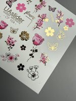 Sakura Nail Decals — Cherry Blossom, Butterflies & Gold Foil | CF - 104 - UASLIDER