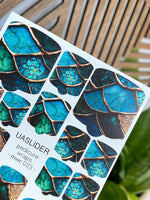 Scale Pedicure Nail Wraps — Teal & Bronze Dragon Scales | MWC-023 - UASLIDER