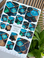 Scale Pedicure Nail Wraps — Teal & Bronze Dragon Scales | MWC-023 - UASLIDER
