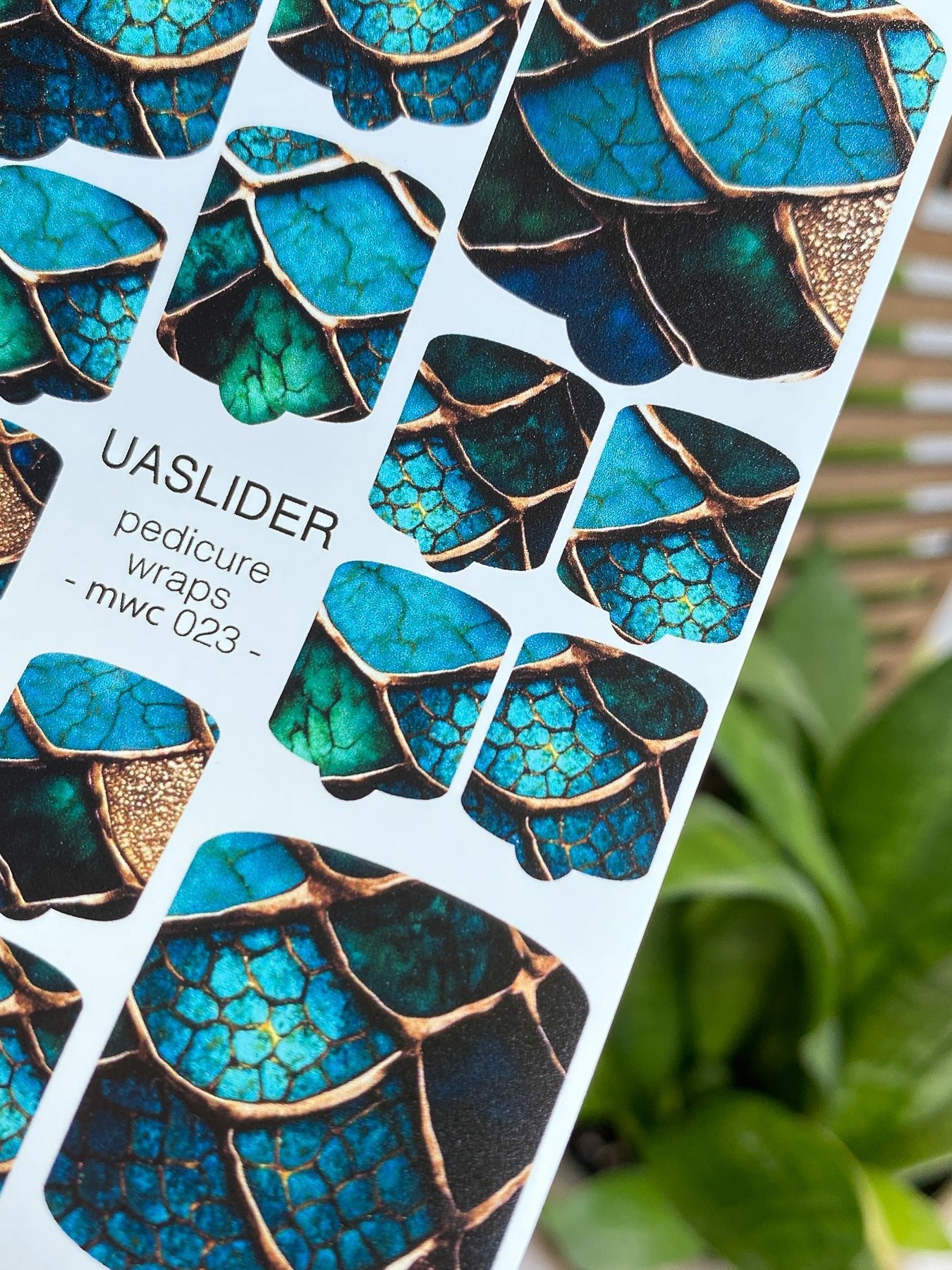 Scale Pedicure Nail Wraps — Teal & Bronze Dragon Scales | MWC-023 - UASLIDER