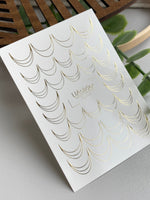 Scallop Line Nail Decals — Gold Foil Arc Pattern | Fg - 217 - UASLIDER
