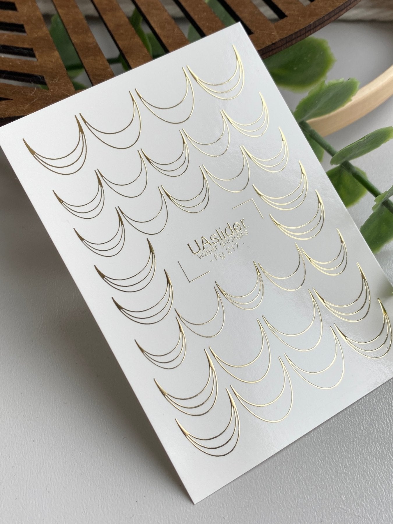 Scallop Line Nail Decals — Gold Foil Arc Pattern | Fg - 217 - UASLIDER
