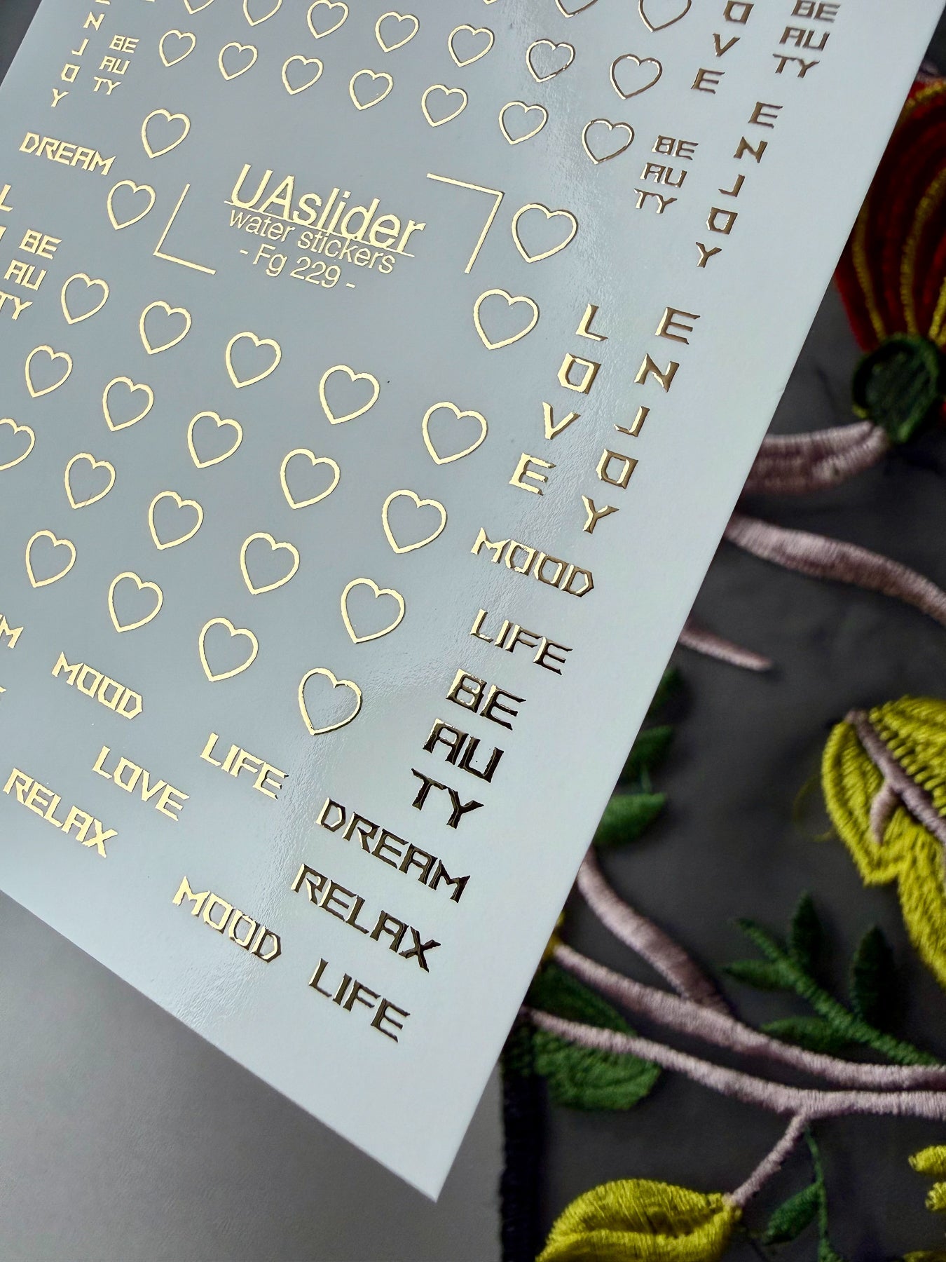 Scallop Line Nail Decals — Gold Foil Arc Pattern | Fg - 217 - UASLIDER