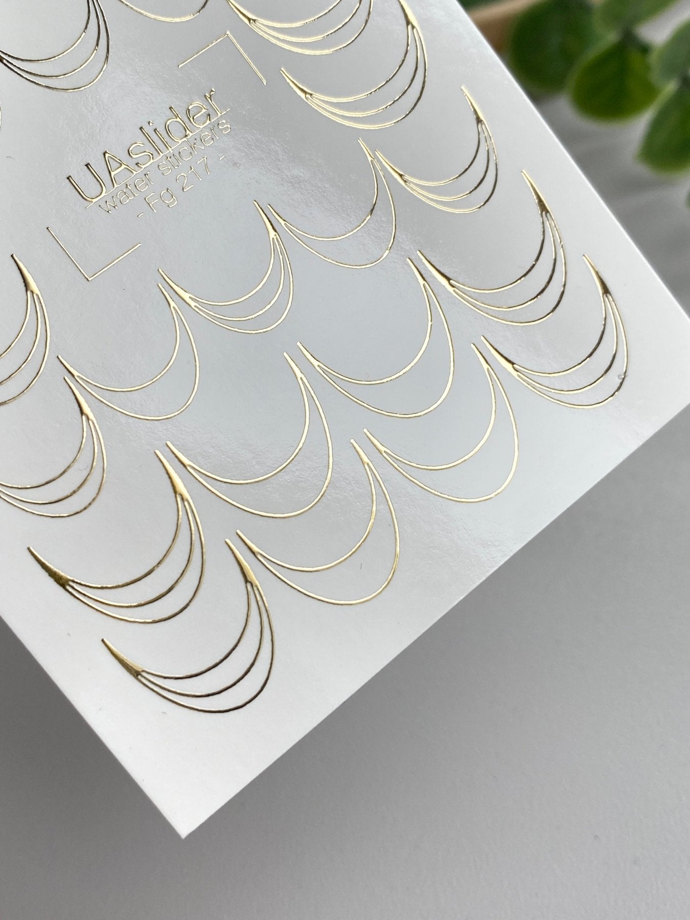 Scallop Line Nail Decals — Gold Foil Arc Pattern | Fg - 217 - UASLIDER