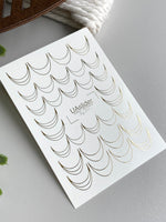 Scallop Line Nail Decals — Gold Foil Arc Pattern | Fg - 217 - UASLIDER