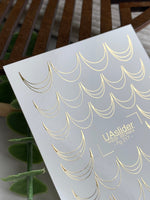 Scallop Line Nail Decals — Gold Foil Arc Pattern | Fg - 217 - UASLIDER