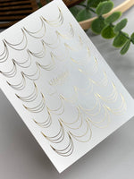 Scallop Line Nail Decals — Gold Foil Arc Pattern | Fg - 217 - UASLIDER