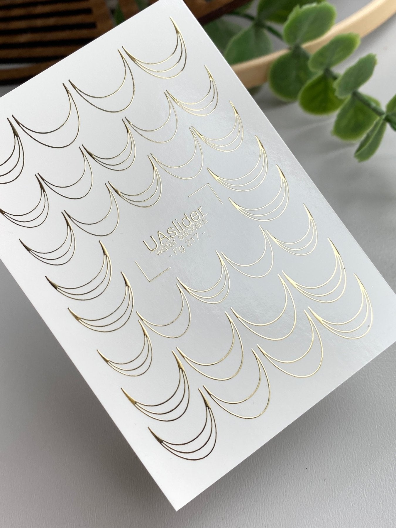 Scallop Line Nail Decals — Gold Foil Arc Pattern | Fg - 217 - UASLIDER