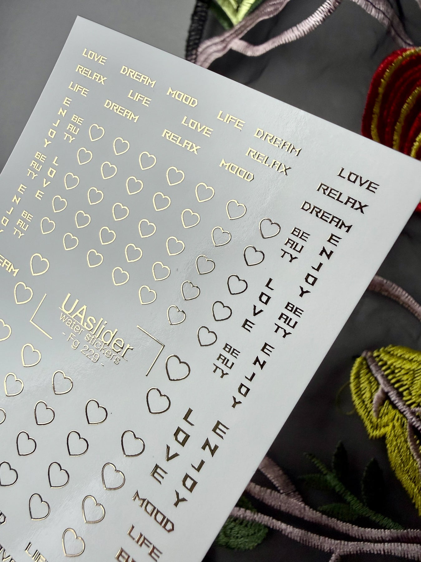 Scallop Line Nail Decals — Gold Foil Arc Pattern | Fg - 217 - UASLIDER