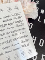 Script Quote Nail Decals — Cursive Words Angel Beautiful | 804 - UASLIDER