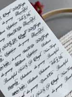 Script Word Nail Decals — Tattoo Lettering Angel Heavenly | 803 - UASLIDER