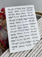 Script Word Nail Decals — Tattoo Lettering Angel Heavenly | 803 - UASLIDER