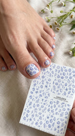 Seashell Pedicure Nail Wraps — Blue Line Art Shells & Starfish | PW-020 - UASLIDER
