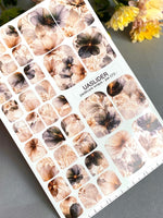 Sheer Watercolor Floral Pedicure Wraps — Charcoal & Warm Beige | PW-072 - UASLIDER