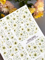 Sheer Watercolor Floral Pedicure Wraps — Pale Green Branches | PW-067 - UASLIDER