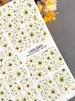 Sheer Watercolor Floral Pedicure Wraps — Pale Green Branches | PW-067 - UASLIDER