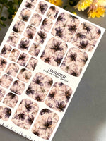 Sheer Watercolor Floral Pedicure Wraps — Smoky Plum & Grey | PW-054 - UASLIDER