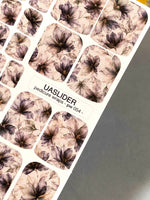 Sheer Watercolor Floral Pedicure Wraps — Smoky Plum & Grey | PW-054 - UASLIDER