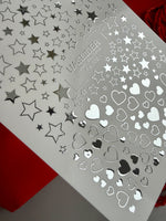 Silver Foil Nail Decals — Stars & Hearts Stickers | Fs-326 - UASLIDER
