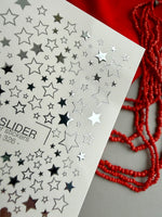 Silver Foil Nail Decals — Stars & Hearts Stickers | Fs-326 - UASLIDER