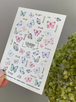 Butterfly Nail Decals — Pastel Butterflies with Gold Foil & Quotes | NCg-085