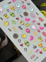 Smiley Face Nail Decals — Drip Faces, Crowns & Graffiti | MC-050 - UASLIDER