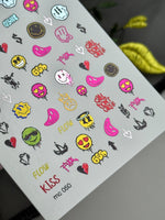 Smiley Face Nail Decals — Drip Faces, Crowns & Graffiti | MC-050 - UASLIDER