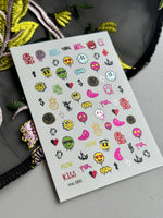 Smiley Face Nail Decals — Drip Faces, Crowns & Graffiti | MC-050 - UASLIDER