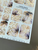 Smoky Floral Pedicure Wraps — Gold Foil | pwg-053 - UASLIDER