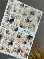 Smoky Floral Pedicure Wraps — Gold Foil | pwg-053 - UASLIDER
