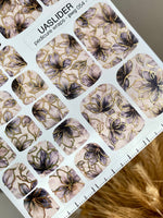 Smoky Purple Floral Pedicure Wraps — Gold Foil | pwg-054 - UASLIDER