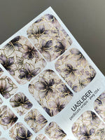 Smoky Purple Floral Pedicure Wraps — Gold Foil | pwg-054 - UASLIDER