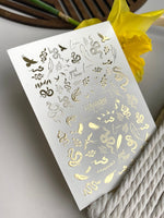 Snake & Bird Nail Decals — Gold Foil Wildlife Mix | Fg - 192 - UASLIDER