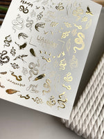 Snake & Bird Nail Decals — Gold Foil Wildlife Mix | Fg - 192 - UASLIDER