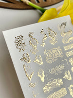 Snake Nail Decals — Gold Foil Reptile Print & Snakes | Fg - 185 - UASLIDER