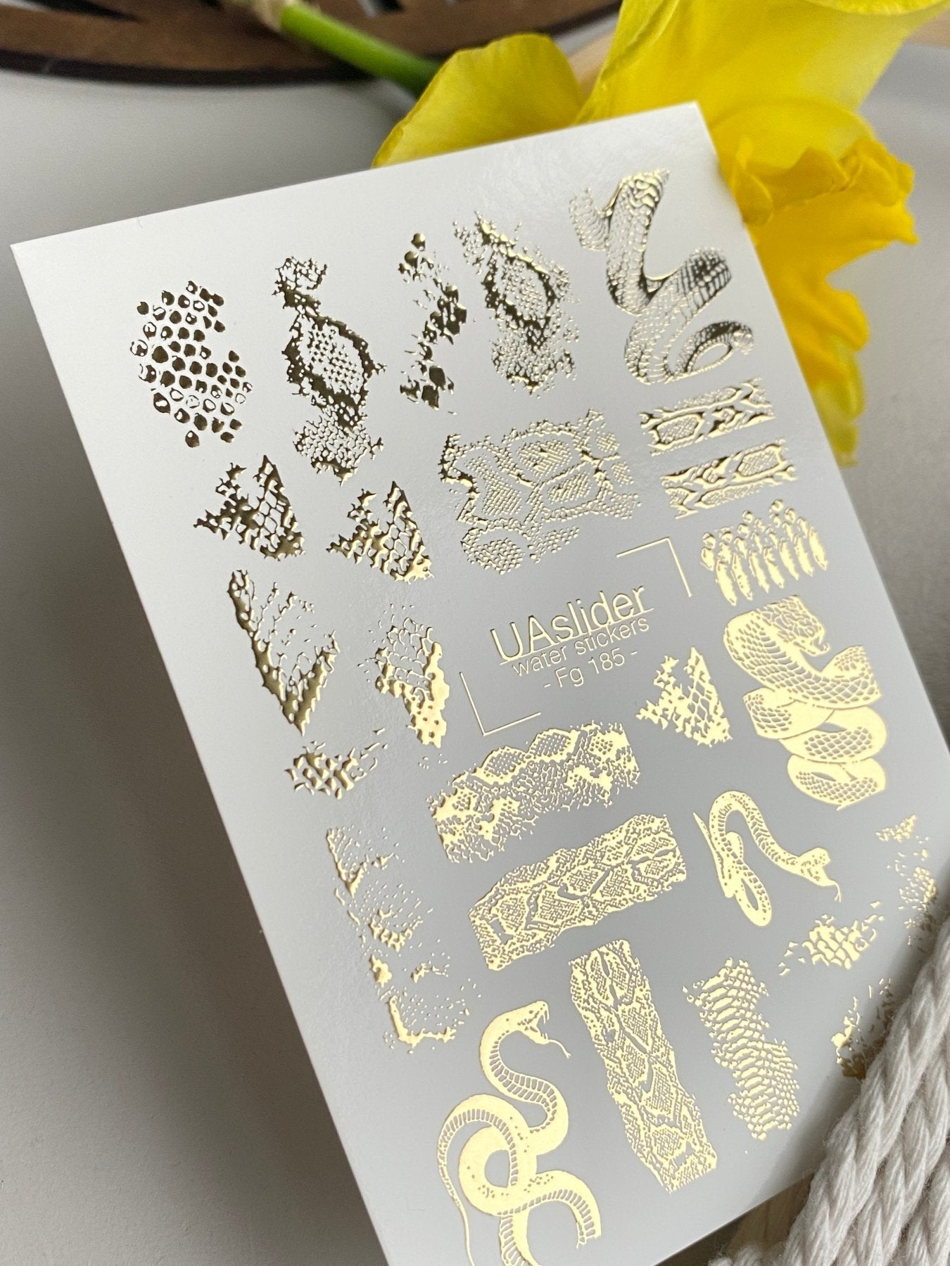 Snake Nail Decals — Gold Foil Reptile Print & Snakes | Fg - 185 - UASLIDER
