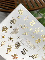 Snake Nail Decals — Gold Foil Serpents & Stars | Fg - 194 - UASLIDER