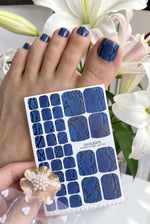 Snake Skin Pedicure Nail Wraps — Blue & Black Python Print | PW-003 - UASLIDER
