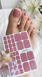 Snake Skin Pedicure Nail Wraps — Dusty Rose Python Texture | PW-008 - UASLIDER