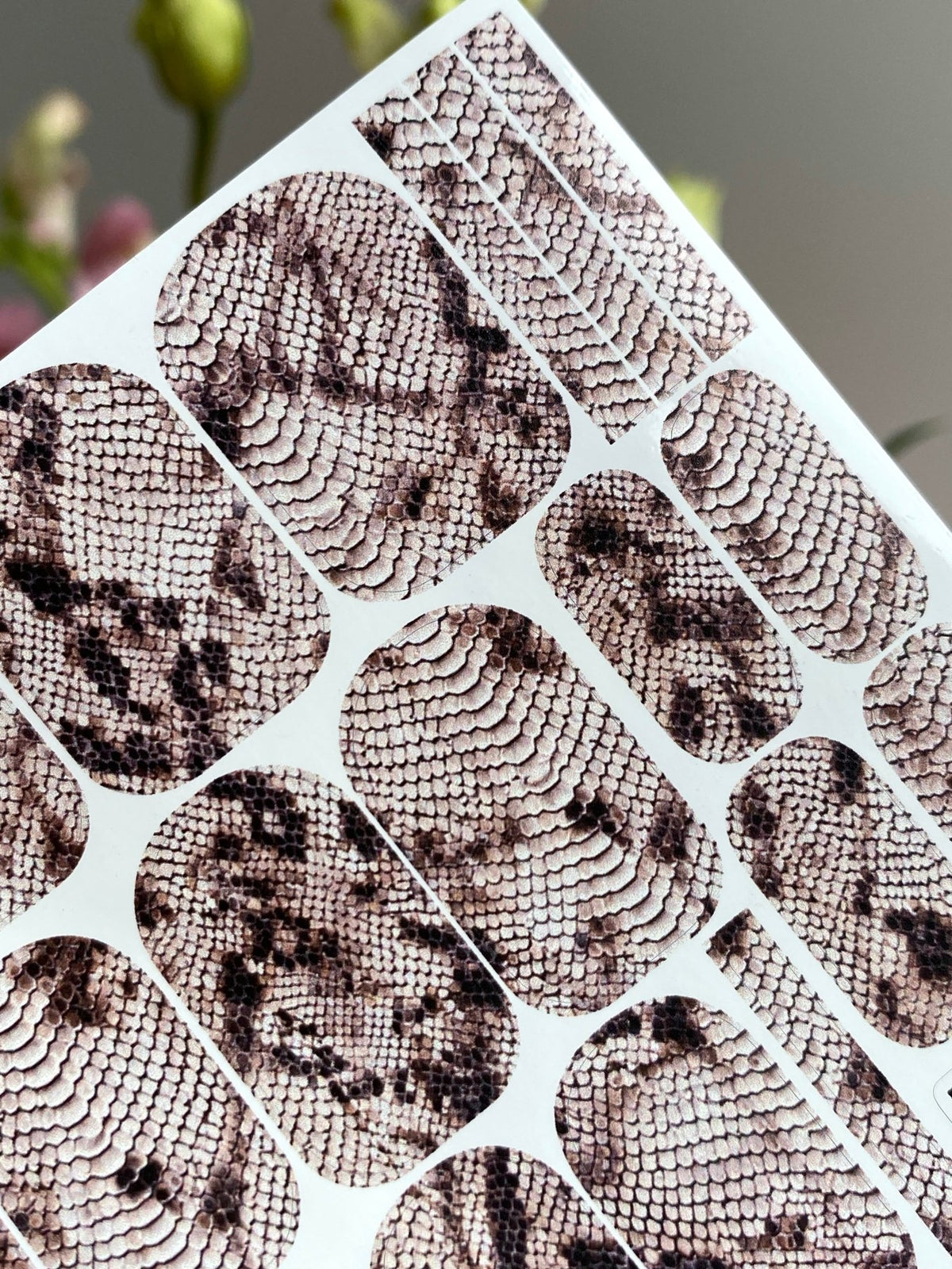 Snakeskin Manicure Nail Wraps — Beige Reptile Scale | mw-013 - UASLIDER