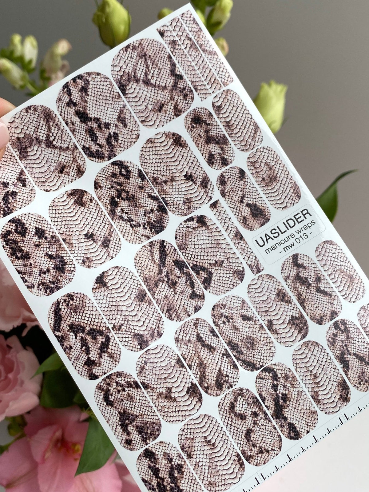 Snakeskin Manicure Nail Wraps — Beige Reptile Scale | mw-013 - UASLIDER