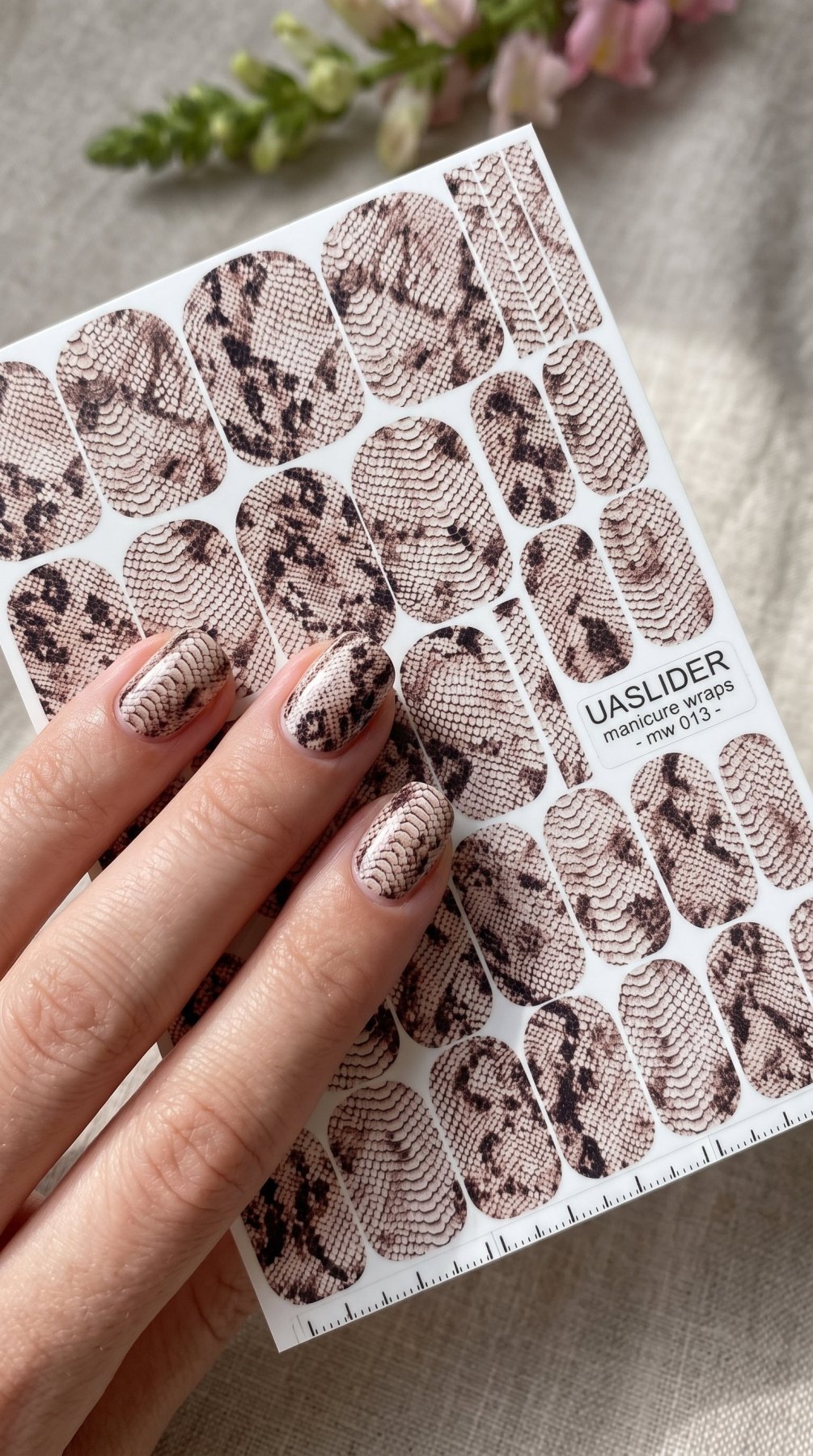 Snakeskin Manicure Nail Wraps — Beige Reptile Scale | mw-013 - UASLIDER