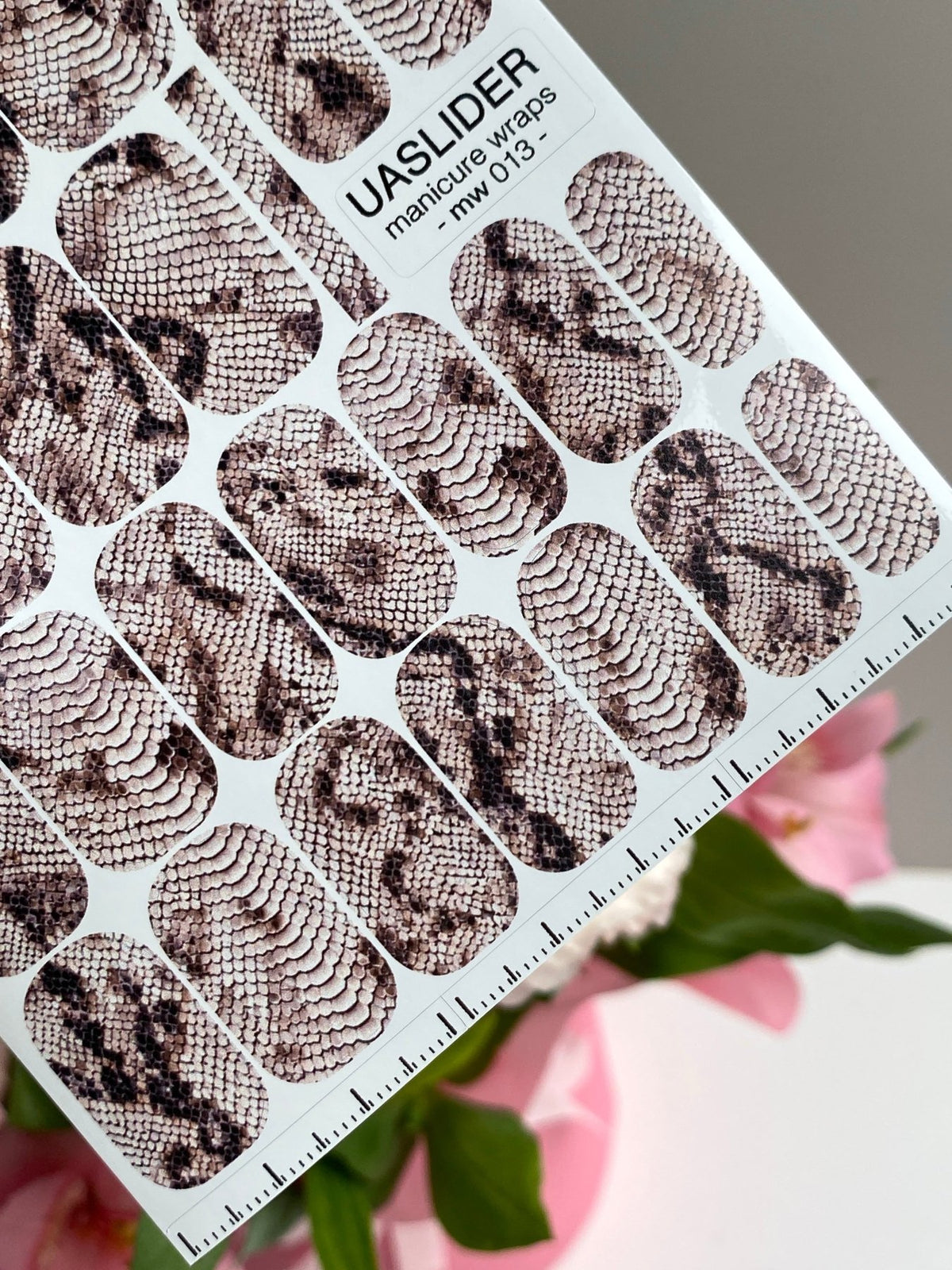 Snakeskin Manicure Nail Wraps — Beige Reptile Scale | mw-013 - UASLIDER