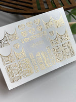 Snakeskin Moon Nail Decals — Gold Foil Hearts & Crescents | Fg - 193 - UASLIDER