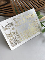 Snakeskin Moon Nail Decals — Gold Foil Hearts & Crescents | Fg - 193 - UASLIDER