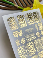 Snakeskin Nail Decals — Gold Foil Animal Print | Fg - 184 - UASLIDER