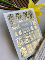 Snakeskin Nail Decals — Gold Foil Animal Print | Fg - 184 - UASLIDER